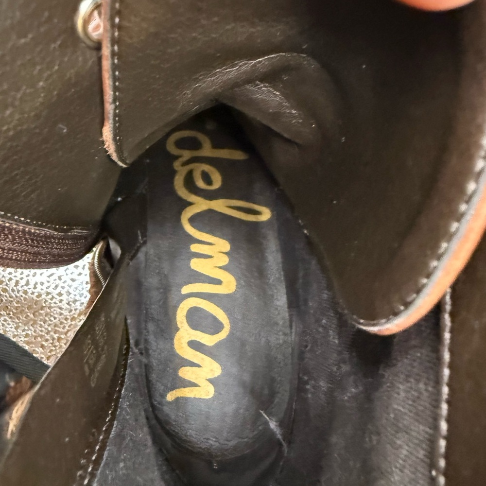 SAM EDELMAN Women's 8.5 Leather Cognac Garret Platform Combat Boots - Picture 7 of 8